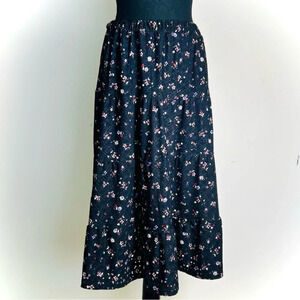 🙀 3/$18 Indigo Rose Floral Maxi Skirt 14”-21” Waist S/M